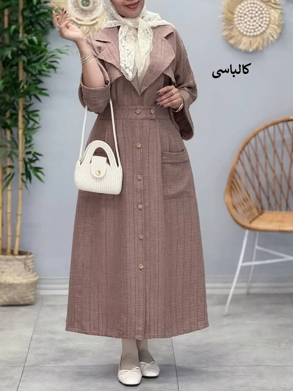 3403-مانتو کفتان مونا